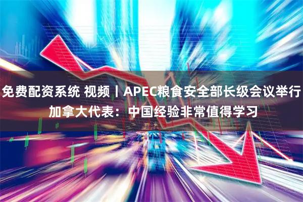 免费配资系统 视频丨APEC粮食安全部长级会议举行 加拿大代表：中国经验非常值得学习